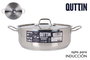 Quttin Cacerola con Tapa de Acero Inoxidable, 30 cm de Diámetro, 7.5 Litros de Capacidad, Espesor 0.8 mm (2 Unidades)