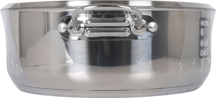 Quttin Cacerola con Tapa de Acero Inoxidable, 30 cm de Diámetro, 7.5 Litros de Capacidad, Espesor 0.8 mm (2 Unidades)