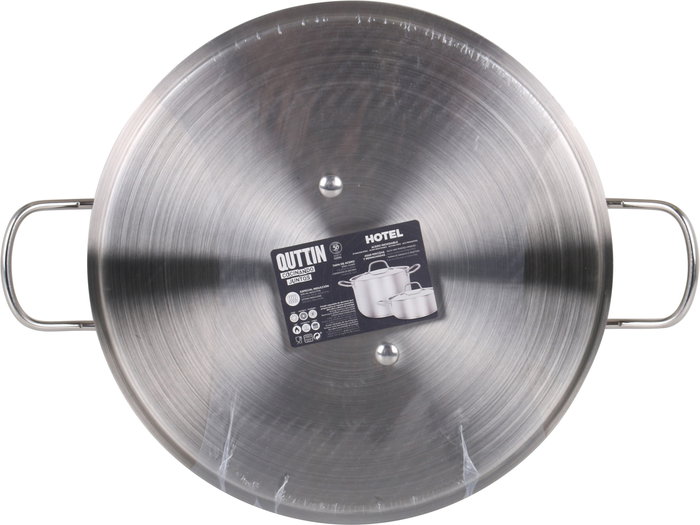 Quttin Cacerola con Tapa de Acero Inoxidable, 30 cm de Diámetro, 7.5 Litros de Capacidad, Espesor 0.8 mm (2 Unidades)