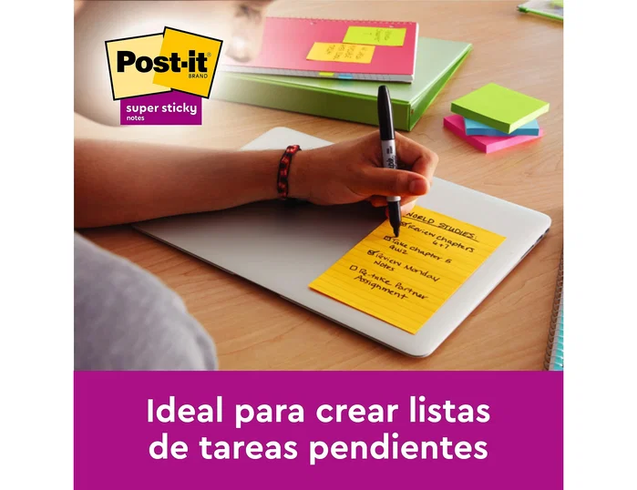 Post-it Bloc de notas adhesivas cuadriculado amarillo 102x152 mm 662