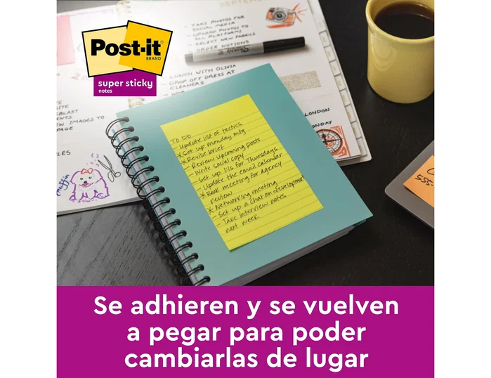 Post-it Bloc de notas adhesivas cuadriculado amarillo 102x152 mm 662