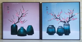 DKD Home Decor Set de 2 Cuadros Orientales de Aluminio y MDF 80x80 cm