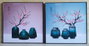 DKD Home Decor Set de 2 Cuadros Orientales de Aluminio y MDF 80x80 cm