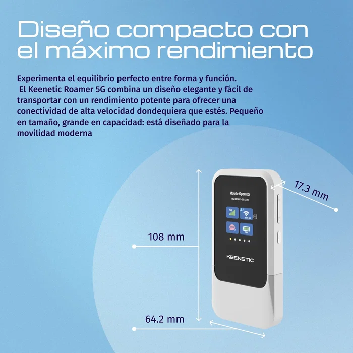 Keenetic Roamer 5G KN-5210-01-EU AX1800 Mesh Wi-Fi 6 4G+ 5G Modem Router Keenetic Roamer 5G KN-5210-01-EU AX1800 Mesh Wi-Fi 6 4G+ 5G Modem Router