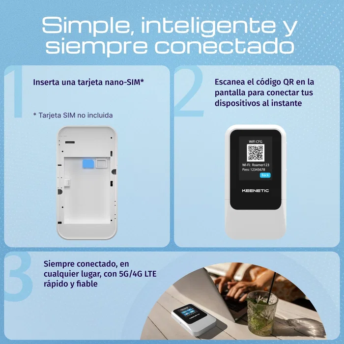 Keenetic Roamer 5G KN-5210-01-EU AX1800 Mesh Wi-Fi 6 4G+ 5G Modem Router Keenetic Roamer 5G KN-5210-01-EU AX1800 Mesh Wi-Fi 6 4G+ 5G Modem Router