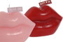 DKD Home Decor Set de 2 Velas de Cera con Diseño de Labios