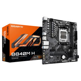 Gigabyte Placa Base B840M H AM5, AMD B840, Compatible con Ryzen 7000/8000/9000, DDR5 7200MHz (O.C), 1x M.2 PCIe 4.0, LAN 1GbE, USB 3.2 Gen 1, micro ATX