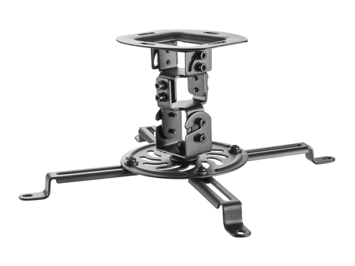 Equip 650705 Soporte de Montaje en Techo para Proyector - Hasta 13.5 kg, Negro, Inclinación -15° a +15°, Rotación 360°, Acero Inoxidable, Gestión de Cables