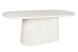 DKD Home Decor Mesa de Comedor Mango 200x100x75 Blanco