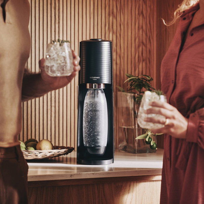 SodaStream Terra Negro con botella de 1 L y cargador de CO2