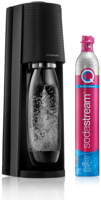 SodaStream Terra Negro con botella de 1 L y cargador de CO2