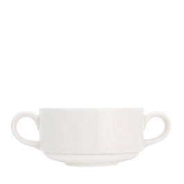 Summa Set de 6 Tazas de Consomé en Vitro Porcelana Marfil con 2 Asas