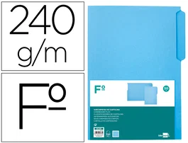 Liderpapel Subcarpeta de Cartulina con Pestaña Folio Azul