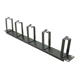 Helos Panel de gestión de cables 19 pulg con 5 anillos metálicos 1U Negro