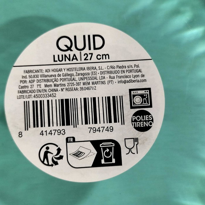 Quid Plato Luna de 27 cm Turquesa