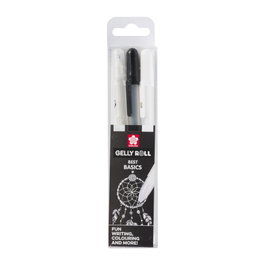 Sakura Gelly Roll Mixed Estuche de 3 Transparente, Negro y Blanco