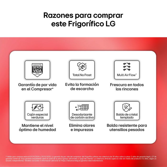Frigorífico combinado LG GTBV22SWNJ Blanco
