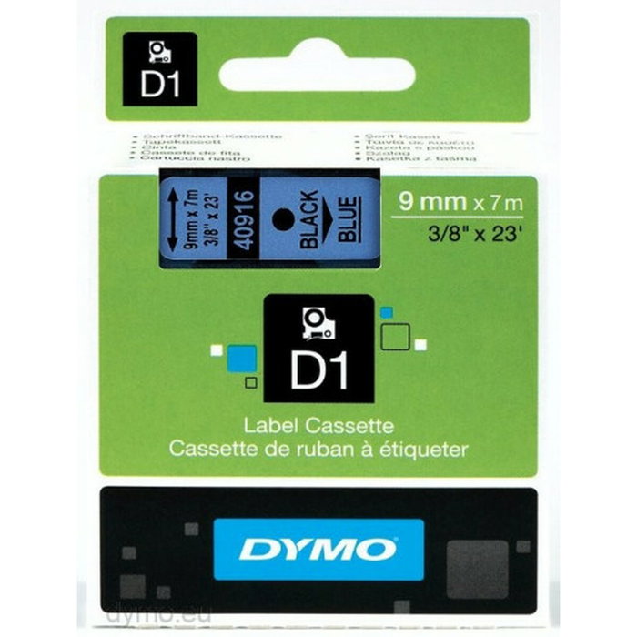 Dymo Cinta D1 Negro sobre Azul 9mm x 7m