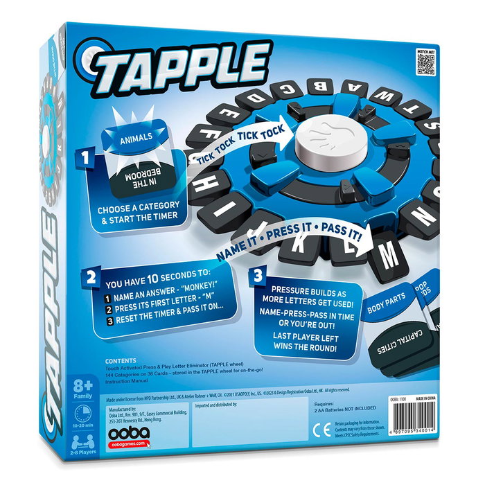 Famosa TAP00000 Tapple Juego de Palabras Rápido para Familias y Amigos, +8 Años