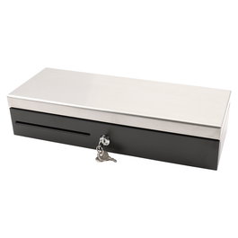 Olympia HS-170S Cajón de Caja Registradora Electrónico, con 6 Compartimentos para Billetes y 8 para Monedas, Negro/Acero Inoxidable, Compatible con Modelos 940, K200, T400 y Más