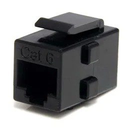 StarTech.com C6KEYCOUPLER Acoplador Keystone RJ45 F/F Negro - Conector para Empalmar y Alargar Cables Patch Cat6 o Ethernet
