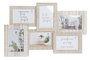 DKD Home Decor Marco Multifoto MDF y Cristal para 5 Fotos, Natural