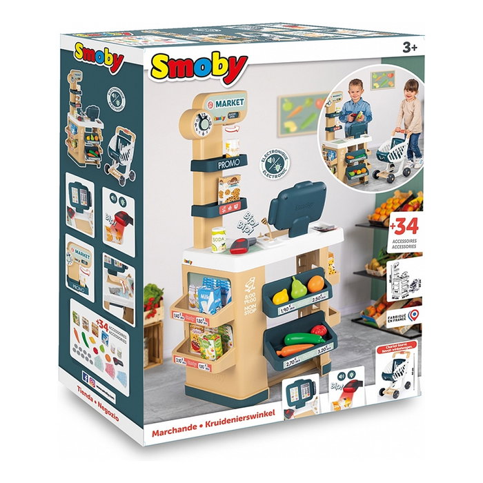 Smoby 350238 - Supermercado de Juguete con Carrito de la Compra, Multicolor, para Niños de 3 a 6 Años (Modelo 2023)