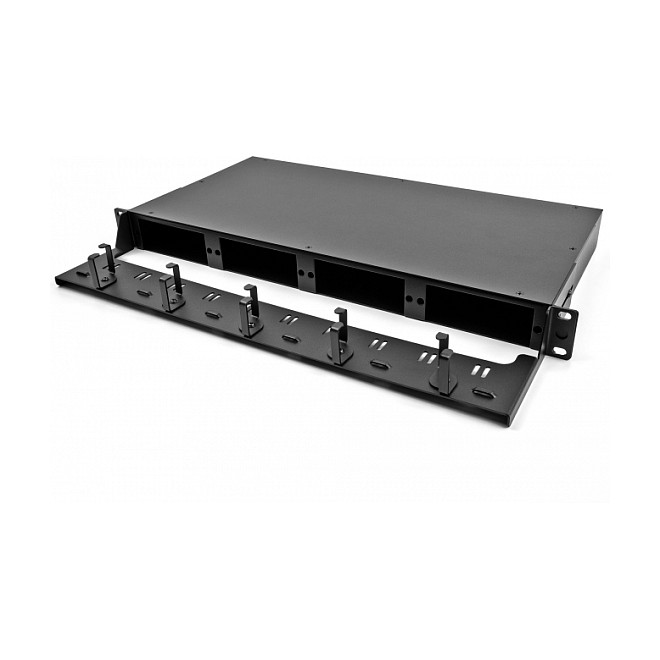 DeLOCK Panel de Enrutamiento de Fibra Óptica 19" 1U, Montaje en Rack, Negro, Metal, Referencia 48.30cm