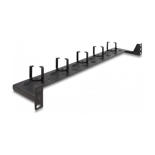 DeLOCK Panel de gestión de cables de fibra óptica 19″ 1U negro