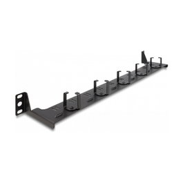 DeLOCK Panel de gestión de cables de fibra óptica 19″ 1U negro