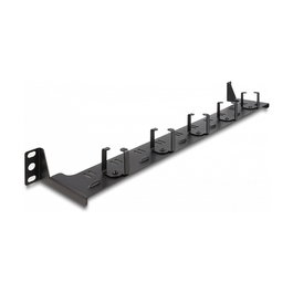 DeLOCK Panel de Enrutamiento de Fibra Óptica 19" 1U, Montaje en Rack, Negro, Metal, Referencia 48.30cm