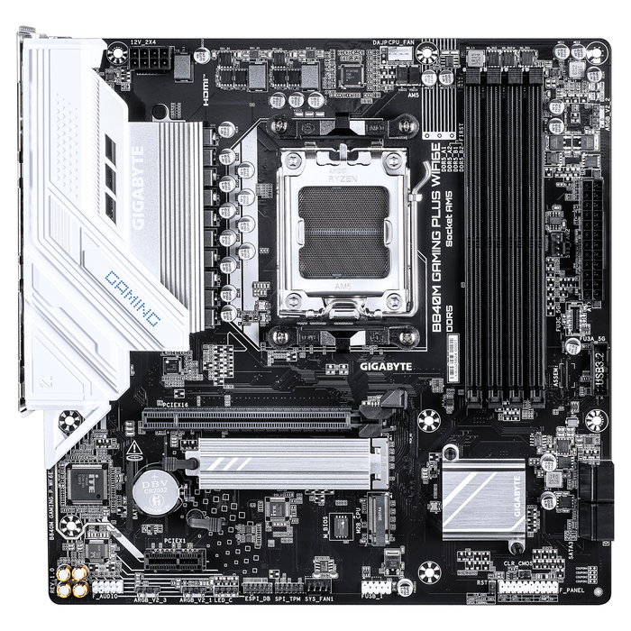 Gigabyte B840M Gaming Plus WiFi 6E Placa Base AMD B840 AM5, DDR5 8200 MHz, 2x M.2 PCIe 4.0, LAN 1GbE, USB 3.2 Gen 2, Bluetooth 5.3 - WF6E