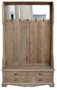 DKD Home Decor Recibidor de Pino Reciclado con Espejo Natural