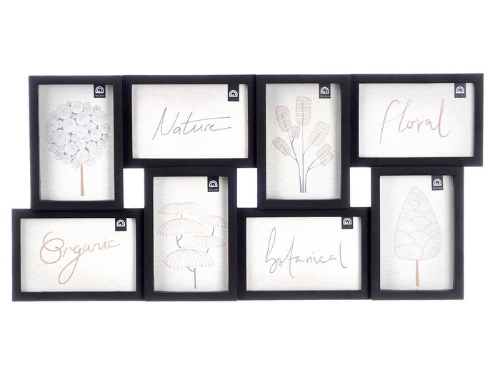 Giftdecor Portafotos para 8 Fotos 10x15 cm Negro (Set de 8)