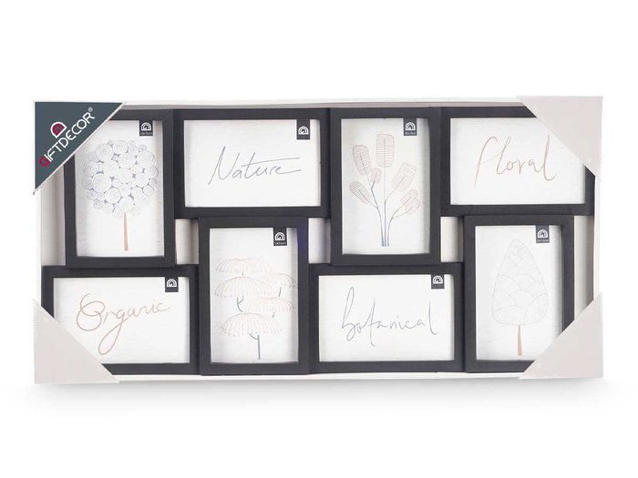 Giftdecor Portafotos para 8 Fotos 10x15 cm Negro (Set de 8)