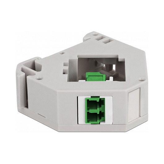 DeLOCK Adaptador de carril DIN Keystone LC Duplex hembra a LC Duplex hembra verde