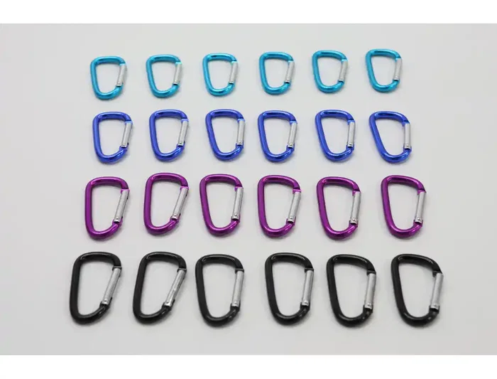 Imaginovo Mosquetón de Aluminio 57 mm - Para Botella, Llaves o Cascos, 85x85 mm, Colores Surtidos (No para Escalada)