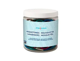 Imaginovo Mosquetón de Aluminio 57 mm - Para Botella, Llaves o Cascos, 85x85 mm, Colores Surtidos (No para Escalada)