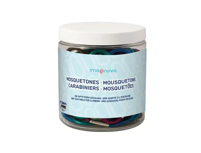 Imaginovo Mosquetón de Aluminio 57 mm - Para Botella, Llaves o Cascos, 85x85 mm, Colores Surtidos (No para Escalada)