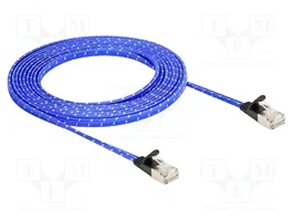 DeLOCK Cable de red plano Cat.6A U/FTP 3 m Azul