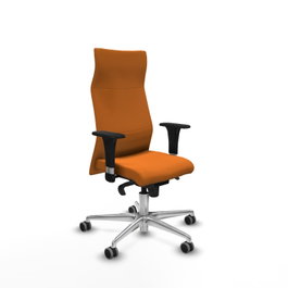 PIQUERAS Y CRESPO Sillón Albacete Naranja con Mecanismo Sincro y Base de Aluminio