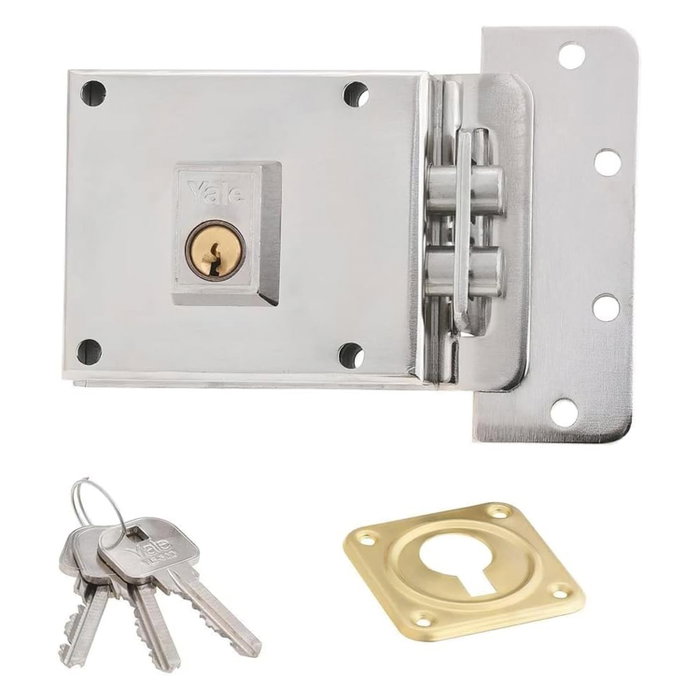 YALE Cerradura de sobreponer 6-0-12-HN derecha con sistema antipalanca YALE Cerradura de sobreponer 6-0-12-HN derecha con sistema antipalanca