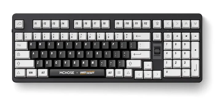 Mchose HW-UT98-1 Teclado Mecánico Inalámbrico 98 Teclas RGB Blanco-Negro, Distribución Polaca