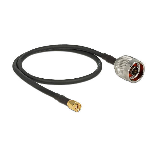 DeLOCK Cable Coaxial 88937 con Conector RP-SMA CFD200, 0,5 m