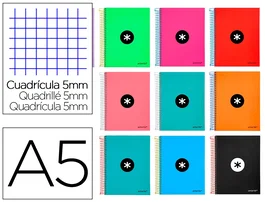 Antartik Cuaderno Espiral A5 Micro Antartik Tapa Forrada 120 Hojas Cuadro 5mm
