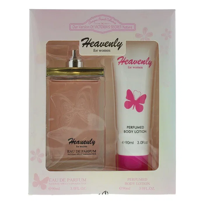 Designer French Set Heavenly con Eau De Parfum y Loción Corporal de 90 ml cada uno Designer French Set Heavenly con Eau De Parfum y Loción Corporal de 90 ml cada uno