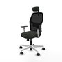Asiento Silla Escritorio Alfera La Mejor opción con Brazos Blancos, Mecanismo Sincro/Traslack, Cabecero regulable y Apoyo Lumbar regulable para un Uso Óptimo hasta 120 Kg
