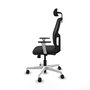 Asiento Silla Escritorio Alfera La Mejor opción con Brazos Blancos, Mecanismo Sincro/Traslack, Cabecero regulable y Apoyo Lumbar regulable para un Uso Óptimo hasta 120 Kg