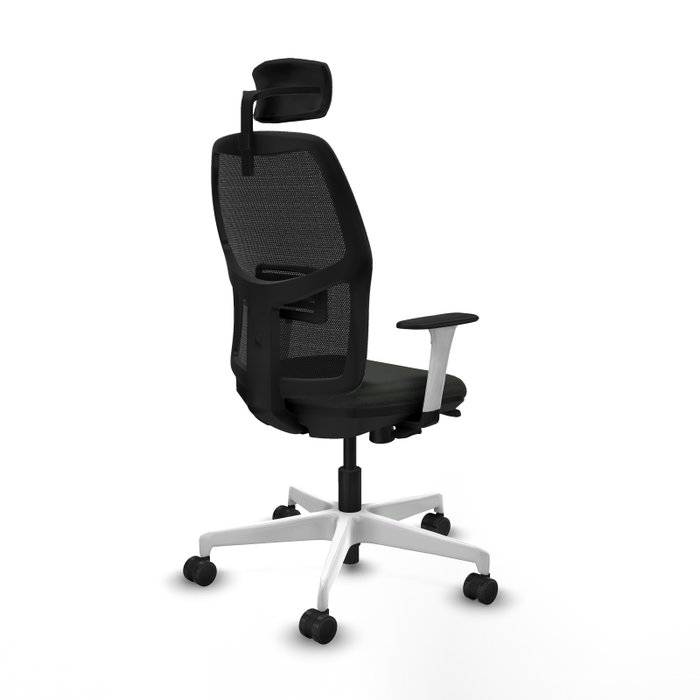 Asiento Silla Escritorio Alfera La Mejor opción con Brazos Blancos, Mecanismo Sincro/Traslack, Cabecero regulable y Apoyo Lumbar regulable para un Uso Óptimo hasta 120 Kg