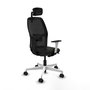 Asiento Silla Escritorio Alfera La Mejor opción con Brazos Blancos, Mecanismo Sincro/Traslack, Cabecero regulable y Apoyo Lumbar regulable para un Uso Óptimo hasta 120 Kg